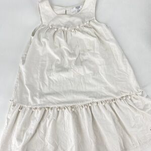 Pre own Guess Kids White Sleeveless Dress Size 6X 100% Cotton  Pom Pom Details